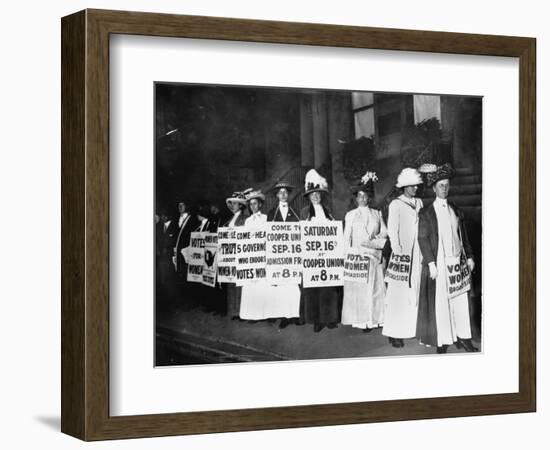 A Line of Women Rally for Women's Suffrage-null-Framed Photographic Print