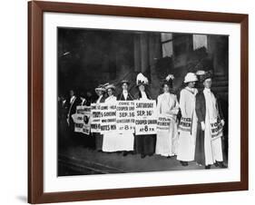 A Line of Women Rally for Women's Suffrage-null-Framed Photographic Print