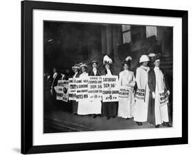 A Line of Women Rally for Women's Suffrage-null-Framed Photographic Print