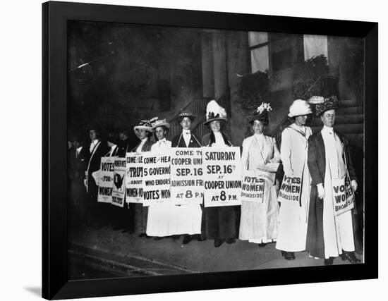 A Line of Women Rally for Women's Suffrage-null-Framed Photographic Print