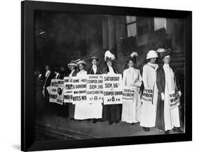 A Line of Women Rally for Women's Suffrage-null-Framed Photographic Print