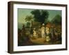 A Linen Market with a Linen Stall and a Vegetable Seller in a Colonial Settlement-Agostino Brunias-Framed Giclee Print