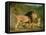 A Lion and a Lioness in a Rocky Valley-Jacques-Laurent Agasse-Framed Stretched Canvas