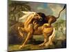 A Lion Attacking a Horse, c.1762-George Stubbs-Mounted Giclee Print