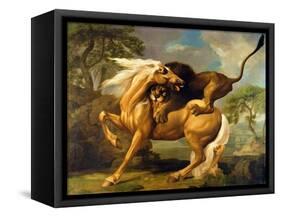 A Lion Attacking a Horse, c.1762-George Stubbs-Framed Stretched Canvas