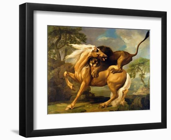 A Lion Attacking a Horse, c.1762-George Stubbs-Framed Premium Giclee Print