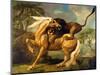 A Lion Attacking a Horse, c.1762-George Stubbs-Mounted Premium Giclee Print
