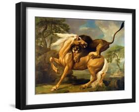 A Lion Attacking a Horse, c.1762-George Stubbs-Framed Giclee Print