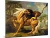 A Lion Attacking a Horse, c.1762-George Stubbs-Mounted Giclee Print