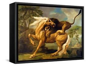 A Lion Attacking a Horse, c.1762-George Stubbs-Framed Stretched Canvas