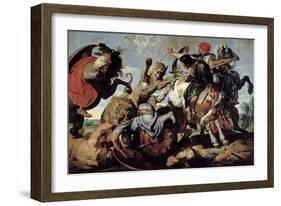 A Lion Hunt-Peter Paul Rubens-Framed Giclee Print