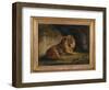 A Lion in a Jungle Landscape-Benjamin Zobel-Framed Giclee Print