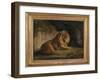 A Lion in a Jungle Landscape-Benjamin Zobel-Framed Giclee Print