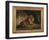 A Lion in a Jungle Landscape-Benjamin Zobel-Framed Giclee Print