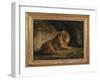 A Lion in a Jungle Landscape-Benjamin Zobel-Framed Giclee Print