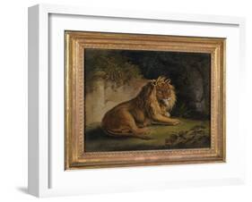 A Lion in a Jungle Landscape-Benjamin Zobel-Framed Giclee Print