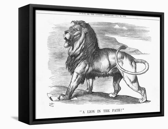 A Lion in the Path!, 1882-Joseph Swain-Framed Stretched Canvas