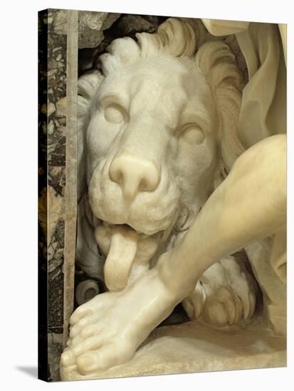 A Lion Licking the foot of Daniel-Giovanni Lorenzo Bernini-Stretched Canvas