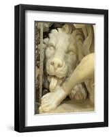 A Lion Licking the foot of Daniel-Giovanni Lorenzo Bernini-Framed Premium Giclee Print