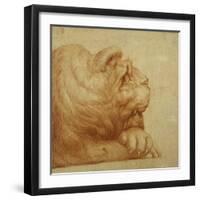 A Lion's Head in Profile-Francesco De Rossi Salviati Cecchino-Framed Giclee Print