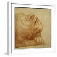 A Lion's Head in Profile-Francesco De Rossi Salviati Cecchino-Framed Giclee Print