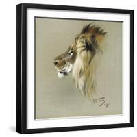 A Lion's Head-Richard Friese-Framed Premium Giclee Print