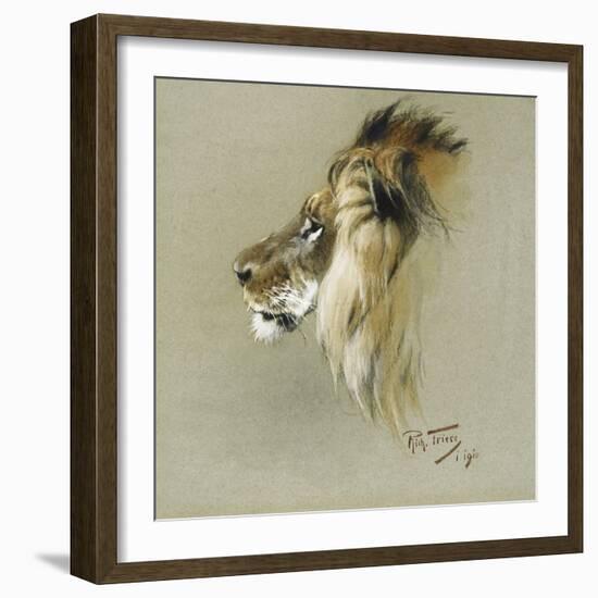 A Lion's Head-Richard Friese-Framed Giclee Print