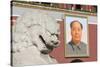 A Lion Statue and Picture of Mao Tse Dong on the Gate of Heavenly Peace Tiananmen Square, Beijing-Christian Kober-Stretched Canvas