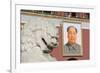 A Lion Statue and Picture of Mao Tse Dong on the Gate of Heavenly Peace Tiananmen Square, Beijing-Christian Kober-Framed Photographic Print