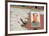 A Lion Statue and Picture of Mao Tse Dong on the Gate of Heavenly Peace Tiananmen Square, Beijing-Christian Kober-Framed Photographic Print