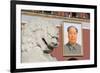 A Lion Statue and Picture of Mao Tse Dong on the Gate of Heavenly Peace Tiananmen Square, Beijing-Christian Kober-Framed Photographic Print