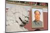 A Lion Statue and Picture of Mao Tse Dong on the Gate of Heavenly Peace Tiananmen Square, Beijing-Christian Kober-Mounted Photographic Print