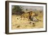 A Lion with His Prey-Wilhelm Kuhnert-Framed Giclee Print