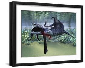 A Liopleurodon Attacks a Plesiosaurus-null-Framed Art Print