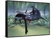 A Liopleurodon Attacks a Plesiosaurus-null-Framed Stretched Canvas