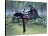 A Liopleurodon Attacks a Plesiosaurus-null-Stretched Canvas