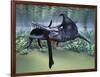 A Liopleurodon Attacks a Plesiosaurus-null-Framed Art Print