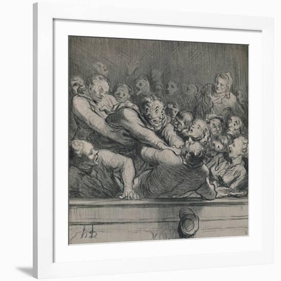 'A Literary Discussion in the Upper Gallery', c.1864, (1946)-Honore Daumier-Framed Giclee Print