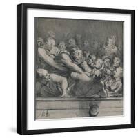 'A Literary Discussion in the Upper Gallery', c.1864, (1946)-Honore Daumier-Framed Giclee Print