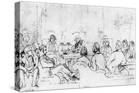 A Literary Gathering in 1844-Daniel Maclise-Stretched Canvas