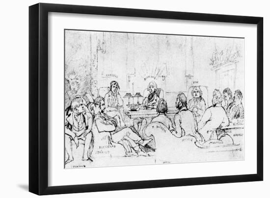 A Literary Gathering in 1844-Daniel Maclise-Framed Giclee Print