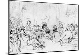 A Literary Gathering in 1844-Daniel Maclise-Mounted Giclee Print