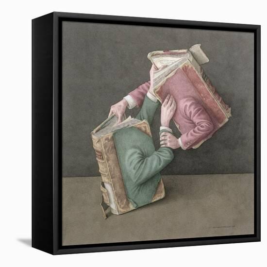 A Literary Struggle, 2002-Jonathan Wolstenholme-Framed Stretched Canvas