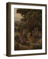 A litter of Fox Cubs by Samuel John Carter-Samuel John Carter-Framed Giclee Print