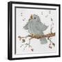 A Little Blue Bird Chirping on a Branch-Beverly Johnston-Framed Giclee Print