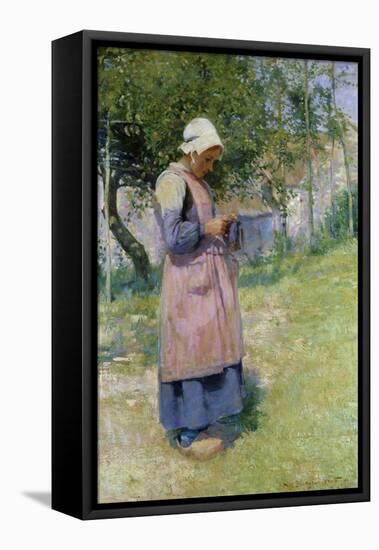 A Little Breton Maid-Hugh Bellingham Smith-Framed Stretched Canvas