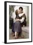 A Little Coaxing-William Adolphe Bouguereau-Framed Art Print