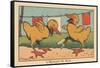 A Little Duck Got His Paw Stuck in a Clothespin.” the Wooden Pin” ,1936 (Illustration)-Benjamin Rabier-Framed Stretched Canvas