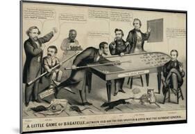 A Little Game of Bagatelle Old Abe the Rail Splitter Political Cartoon Art Print Poster-null-Mounted Poster