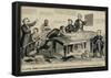 A Little Game of Bagatelle Old Abe the Rail Splitter Political Cartoon Art Print Poster-null-Framed Poster